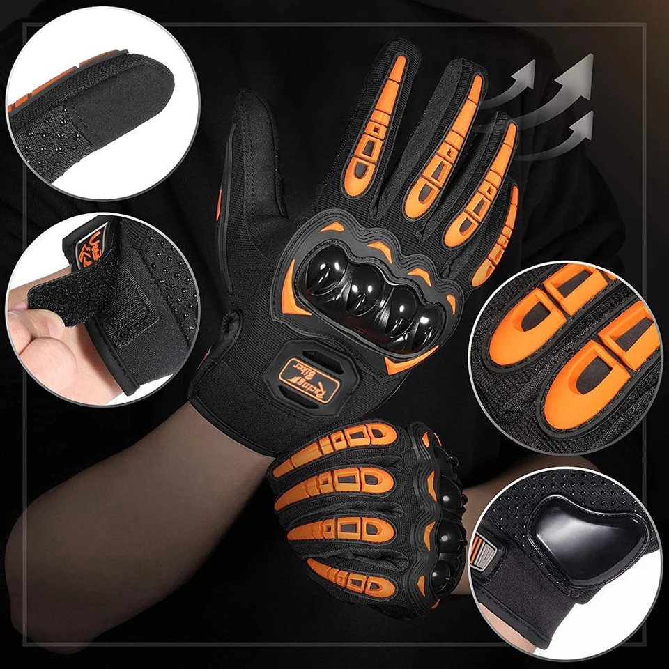 Touch Screen Motorcycle Gloves Spring Summer Breathable Full Finger Motorbike Riding Moto Gloves for Motocross