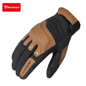 Motowolf Summer Mesh Motorcycle Gloves Men Women Breathable Anti-slip Full Finger Motorbike Racing Gloves Brown