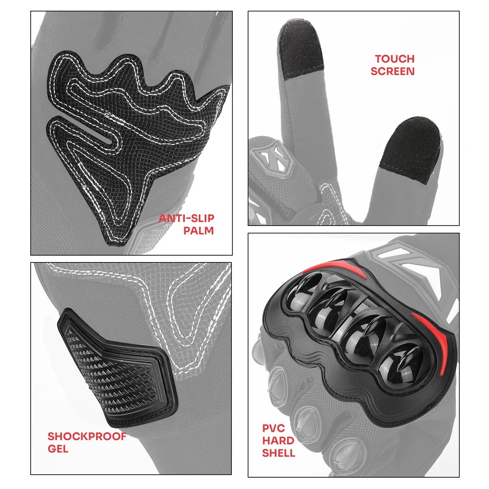 KEMIMOTO Summer Motorcycle Gloves CE Riding Gloves Knuckle Touchscreen Motorbike Tactical Gloves For Dirt Bike Motocross ATV UTV