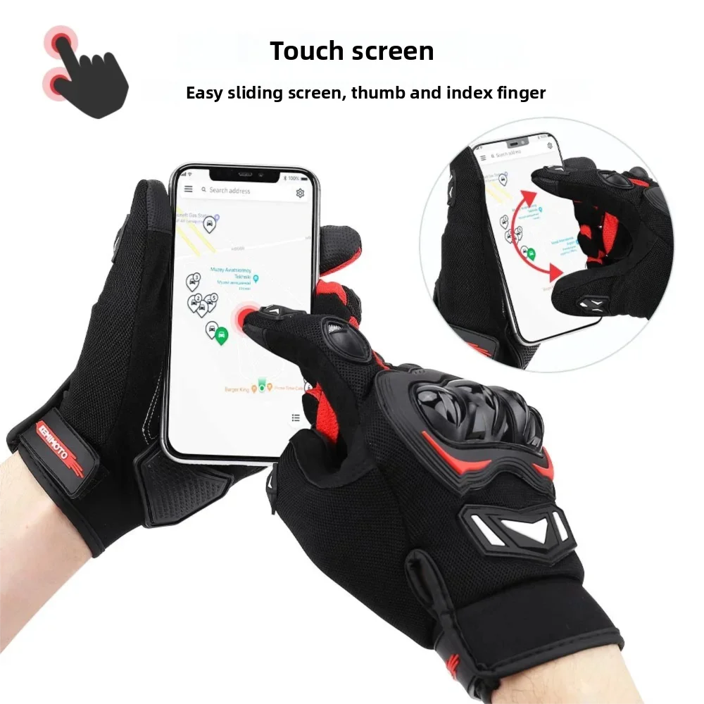 KEMIMOTO Summer Motorcycle Gloves CE Riding Gloves Knuckle Touchscreen Motorbike Tactical Gloves For Dirt Bike Motocross ATV UTV