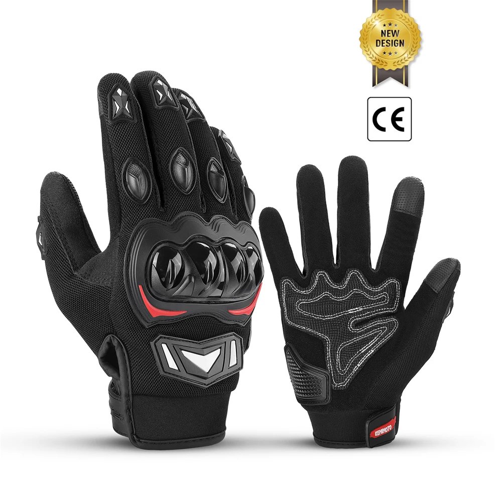 KEMIMOTO Summer Motorcycle Gloves CE Riding Gloves Knuckle Touchscreen Motorbike Tactical Gloves For Dirt Bike Motocross ATV UTV