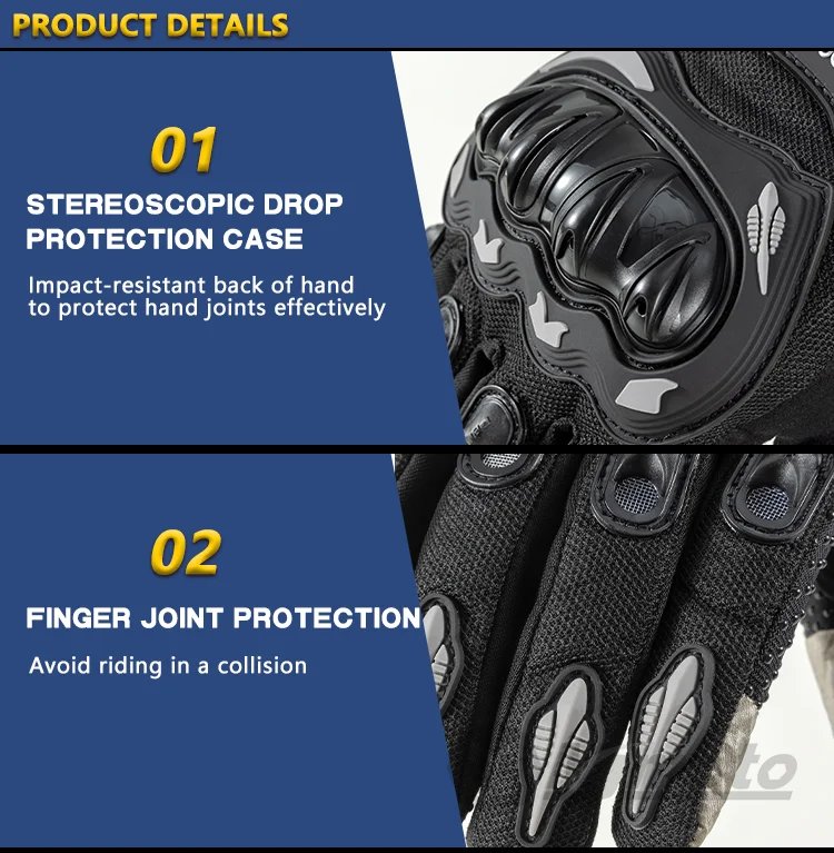 Summer Breathable Full Finger Motorcycle Gloves Non-slip Wear-resistant Motocross Racing Gloves Touch Screen Moto Biker Gloves