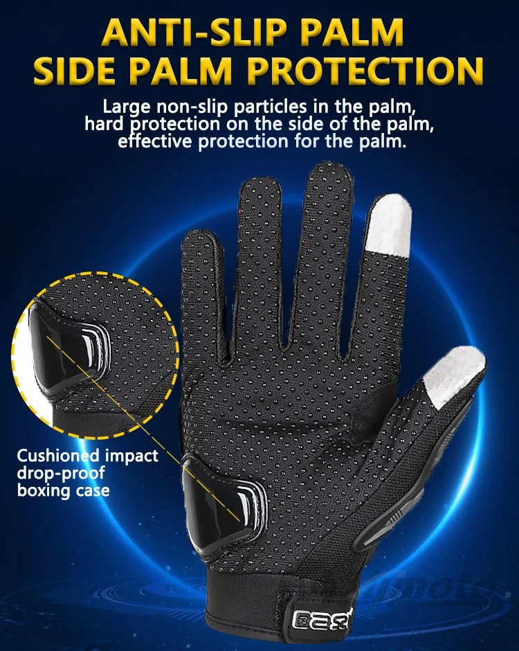Summer Breathable Full Finger Motorcycle Gloves Non-slip Wear-resistant Motocross Racing Gloves Touch Screen Moto Biker Gloves