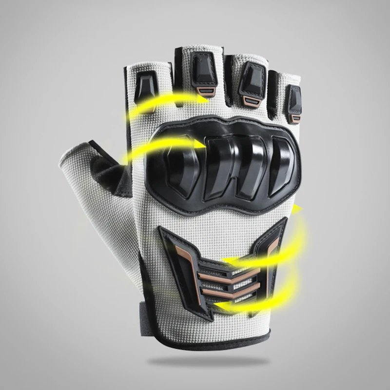 Summer Motorcycle Half Finger Gloves Outdoor Cycling Breathable Glove Motorbike Drop-Resistant Gloves