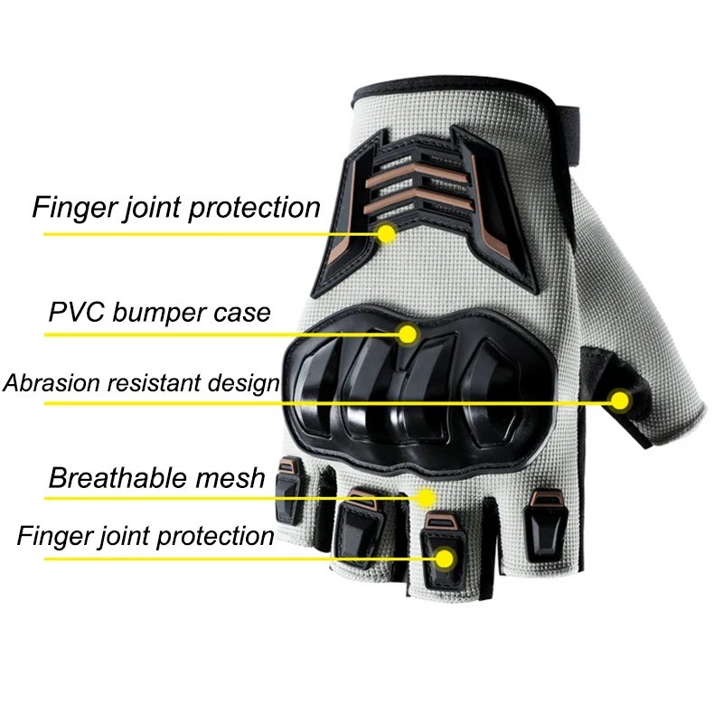 Summer Motorcycle Half Finger Gloves Outdoor Cycling Breathable Glove Motorbike Drop-Resistant Gloves Summer Motorcycle Half Finger Gloves Outdoor Cycling Breathable Glove Motorbike Drop-Resistant Gloves