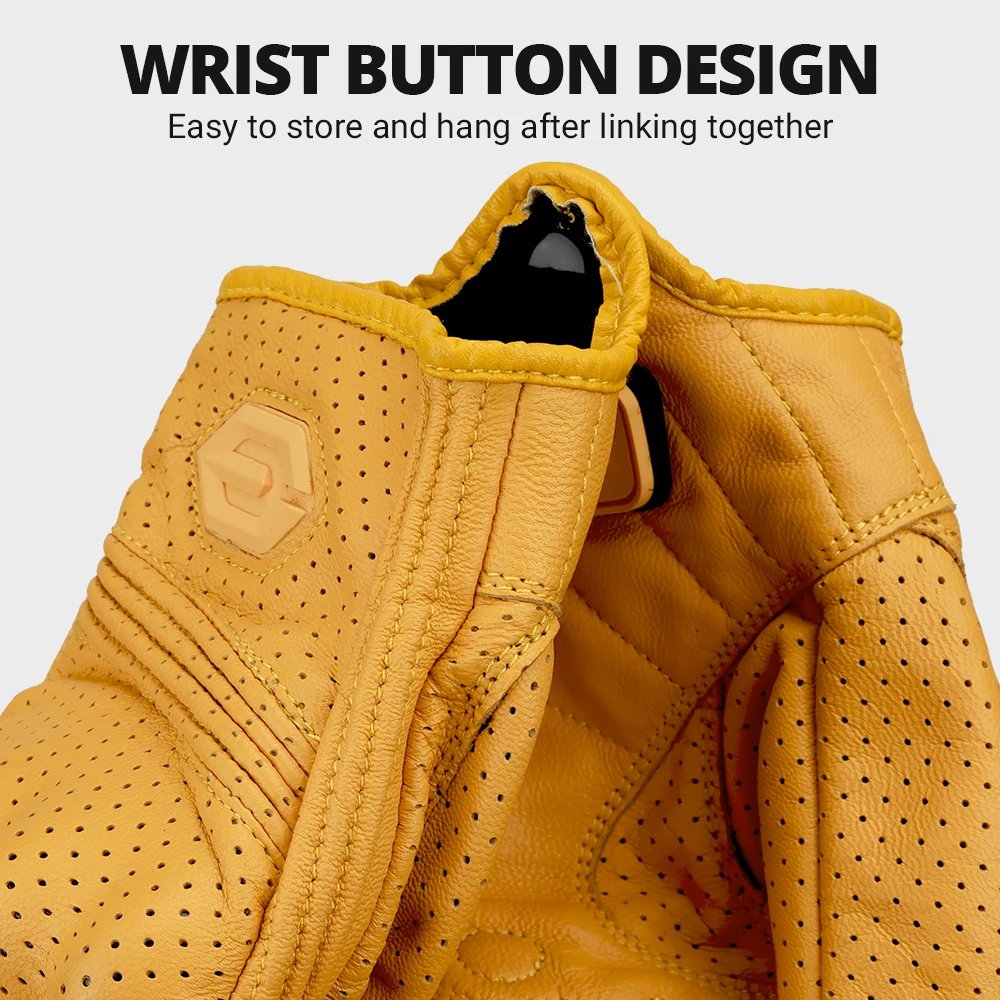 Vintage Leather Motorcycle Gloves Summer Breathable Unisex Biker Gloves With Anti-Slip Ventilation Design Motorbike Ride Glove Vintage Leather Motorcycle Gloves Summer Breathable Unisex Biker Gloves With Anti-Slip Ventilation Design Motorbike Ride Glove