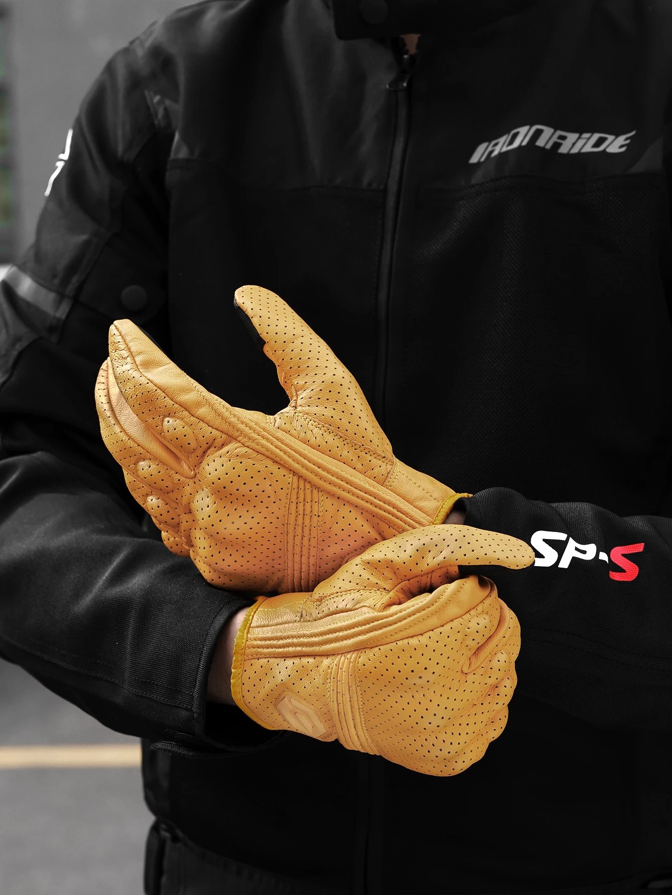 Vintage Leather Motorcycle Gloves Summer Breathable Unisex Biker Gloves With Anti-Slip Ventilation Design Motorbike Ride Glove Vintage Leather Motorcycle Gloves Summer Breathable Unisex Biker Gloves With Anti-Slip Ventilation Design Motorbike Ride Glove