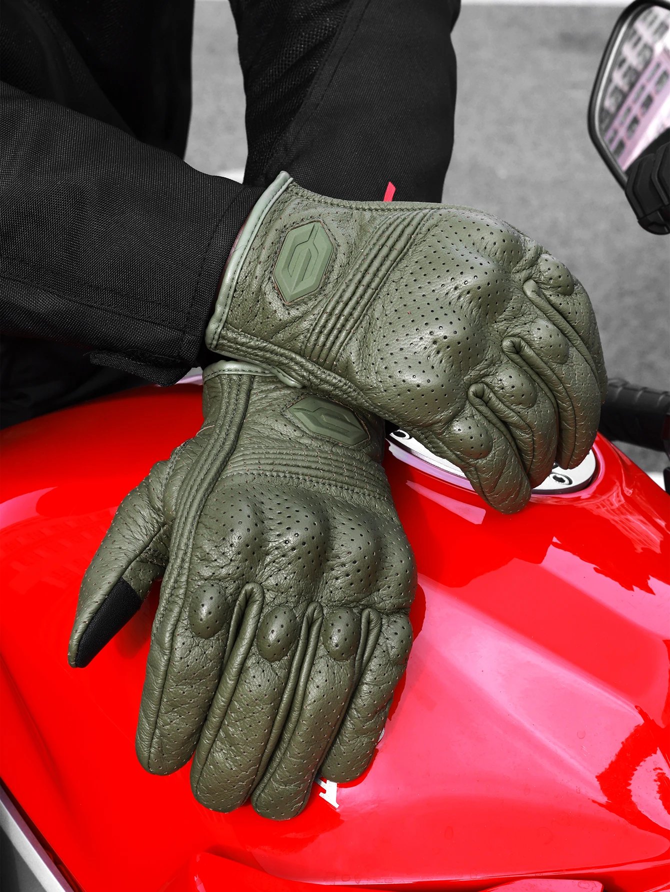 Vintage Leather Motorcycle Gloves Summer Breathable Unisex Biker Gloves With Anti-Slip Ventilation Design Motorbike Ride Glove Vintage Leather Motorcycle Gloves Summer Breathable Unisex Biker Gloves With Anti-Slip Ventilation Design Motorbike Ride Glove