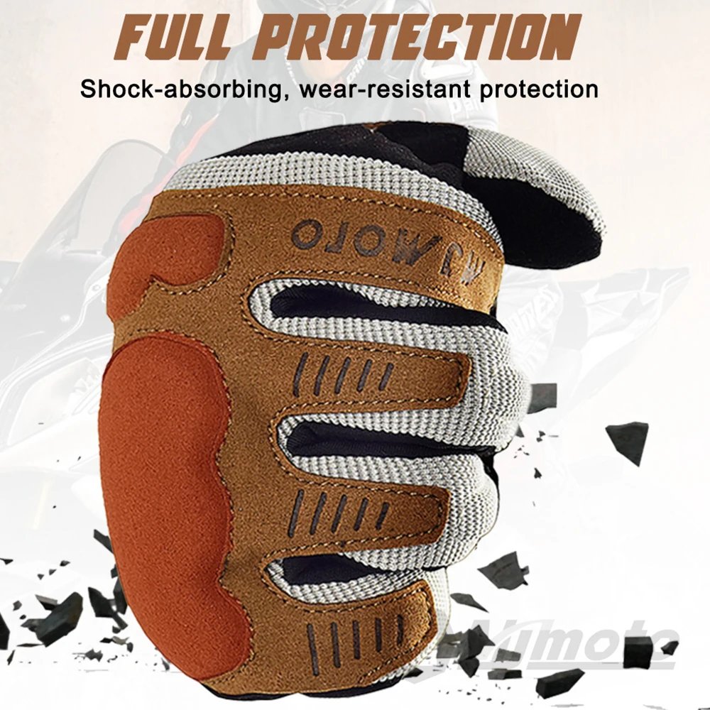 MJMOTO New Summer Windproof Motorcycle Gloves Touchscreen Motocross Gloves  Wear-resistant Non-slip Motorbike Glove Breathable