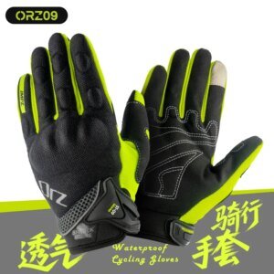 ORZ Motocross Anti-Skid Breathable Riding Racing Head Locomotive Touch Screen Full Finger Gloves Men Summer
