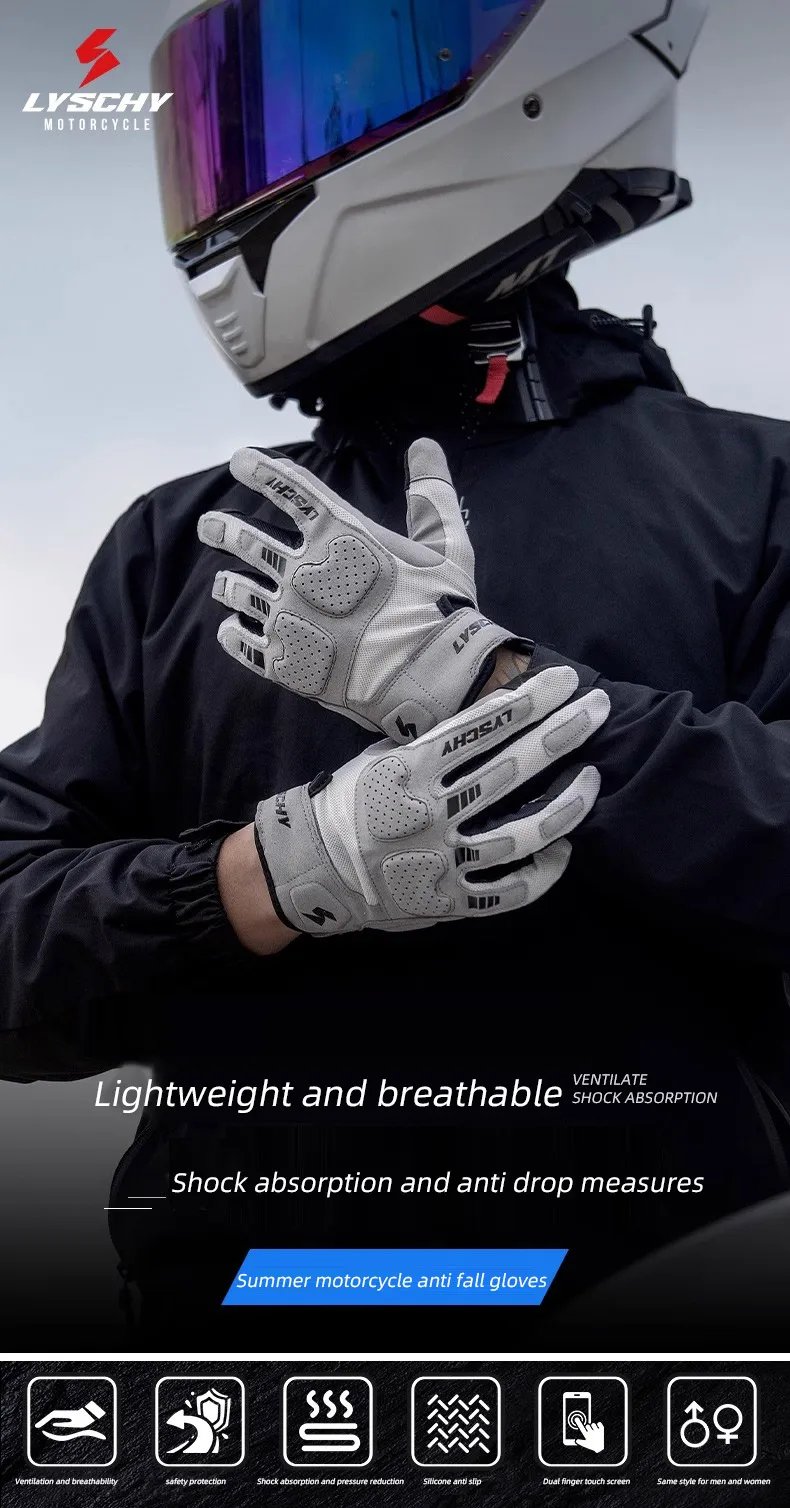 LYSCHY Motorcycle Gloves Men Women Summer Breathable Motocross Riding Gloves Anti-fall Wear-resistant Luvas Touch Screen Guantes LYSCHY Motorcycle Gloves Men Women Summer Breathable Motocross Riding Gloves Anti-fall Wear-resistant Luvas Touch Screen Guantes