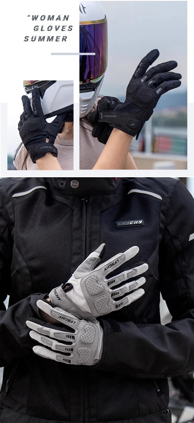 LYSCHY Motorcycle Gloves Men Women Summer Breathable Motocross Riding Gloves Anti-fall Wear-resistant Luvas Touch Screen Guantes LYSCHY Motorcycle Gloves Men Women Summer Breathable Motocross Riding Gloves Anti-fall Wear-resistant Luvas Touch Screen Guantes