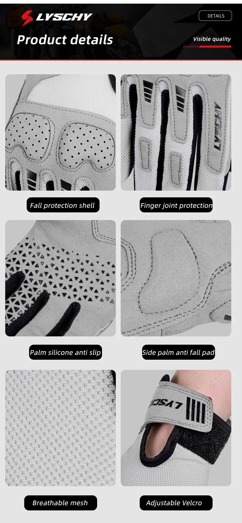 LYSCHY Motorcycle Gloves Men Women Summer Breathable Motocross Riding Gloves Anti-fall Wear-resistant Luvas Touch Screen Guantes LYSCHY Motorcycle Gloves Men Women Summer Breathable Motocross Riding Gloves Anti-fall Wear-resistant Luvas Touch Screen Guantes
