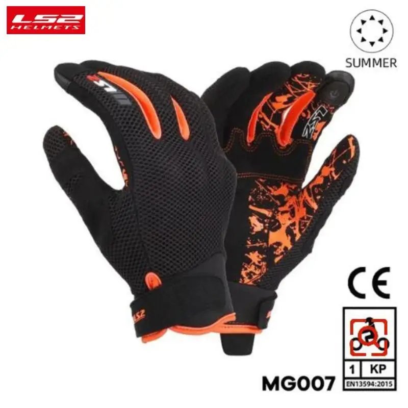 LS2 CE Approval Motorcycle Gloves Men Women Summer Riding Gloves Breathable Moto MTB Dirt Bike Mesh Gloves for Cycling Bicycle
