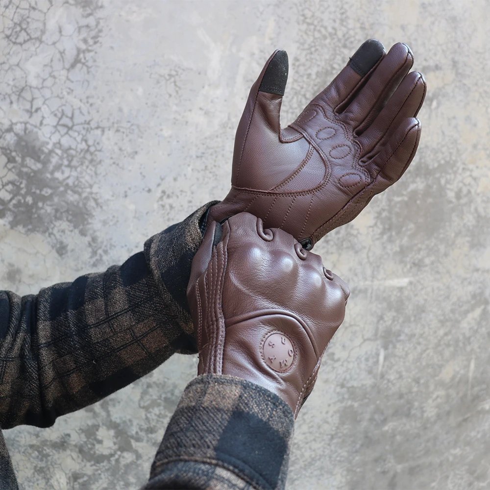 Leather Motorcycle Gloves Men Women Touch Screen Motorcyclist Riding Gloves Retro Breathable Motorbike Motocross Gloves Yellow Leather Motorcycle Gloves Men Women Touch Screen Motorcyclist Riding Gloves Retro Breathable Motorbike Motocross Gloves Yellow