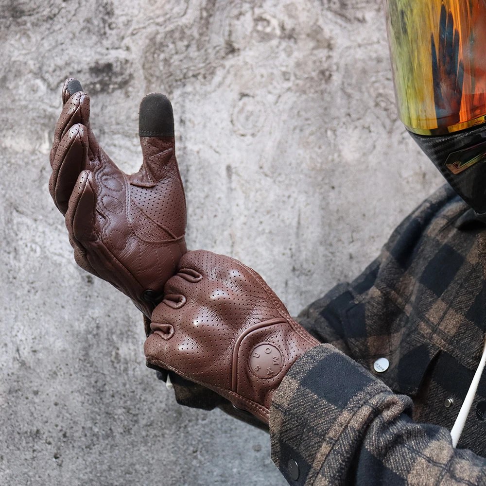 Leather Motorcycle Gloves Men Women Touch Screen Motorcyclist Riding Gloves Retro Breathable Motorbike Motocross Gloves Yellow Leather Motorcycle Gloves Men Women Touch Screen Motorcyclist Riding Gloves Retro Breathable Motorbike Motocross Gloves Yellow