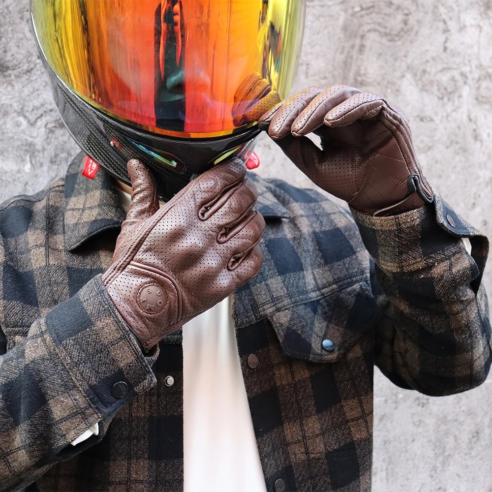 Leather Motorcycle Gloves Men Women Touch Screen Motorcyclist Riding Gloves Retro Breathable Motorbike Motocross Gloves Yellow Leather Motorcycle Gloves Men Women Touch Screen Motorcyclist Riding Gloves Retro Breathable Motorbike Motocross Gloves Yellow