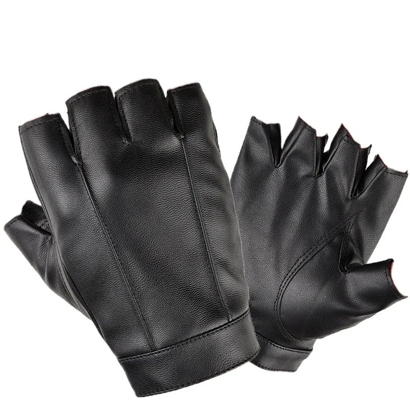 Motorcycle Gloves Men's Leather Half Finger Gloves Motorcycle Breathable Women's Touch Screen Mountain Bike Fitness
