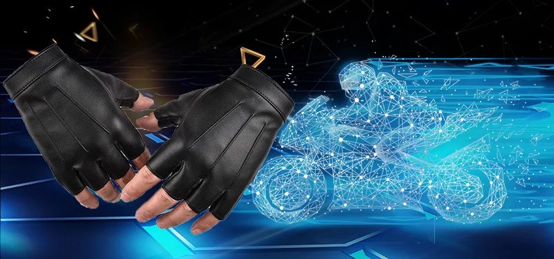 Motorcycle Gloves Men's Leather Half Finger Gloves Motorcycle Breathable Women's Touch Screen Mountain Bike Fitness Motorcycle Gloves Men's Leather Half Finger Gloves Motorcycle Breathable Women's Touch Screen Mountain Bike Fitness