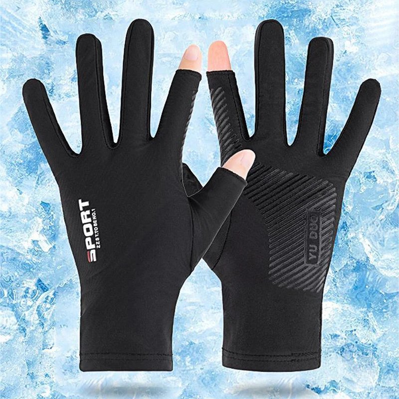 1 Pair Outdoor Sport Sun Protection Fishing Driving Gloves Touch Screen Thin Anti Uv Protective Gear Motorcycle Racing Gloves