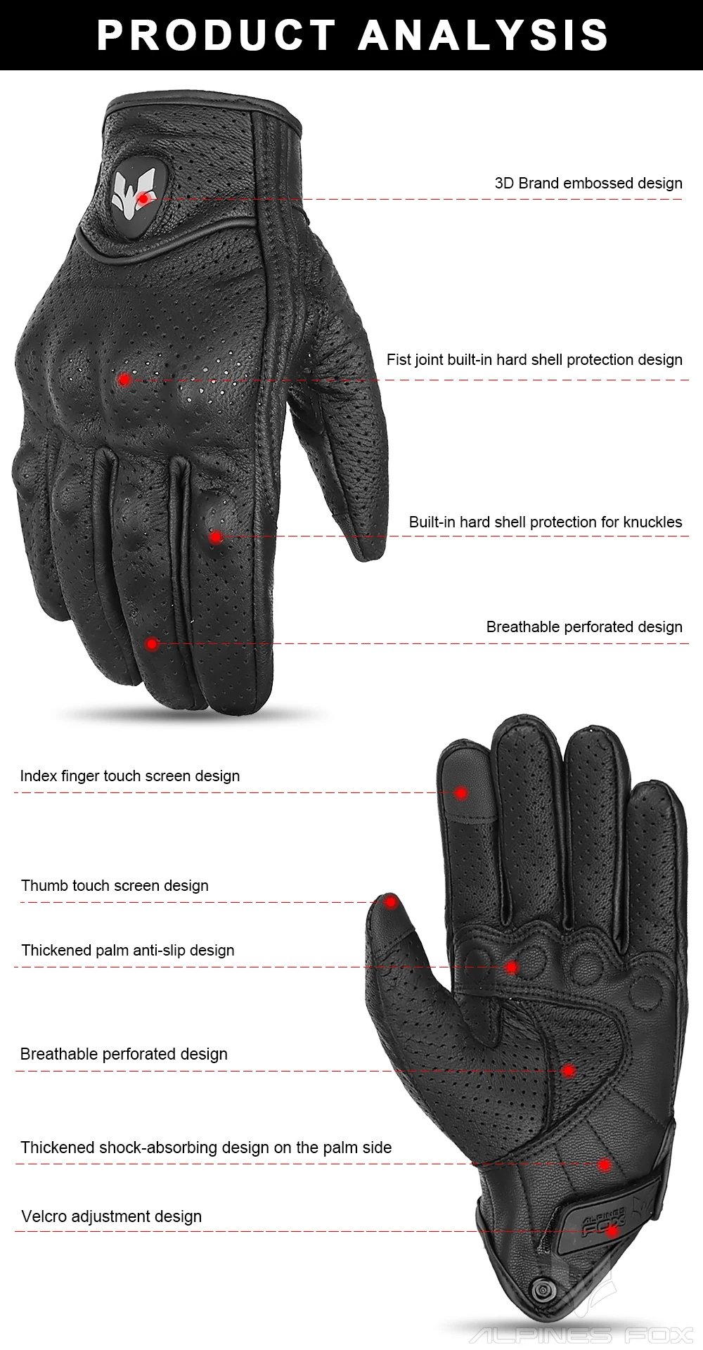 Vintage Genuine Leather Perforated Motorbike Gloves Men Women Retro Summer Breathable Motorcycle Motocross Racing Street Gloves