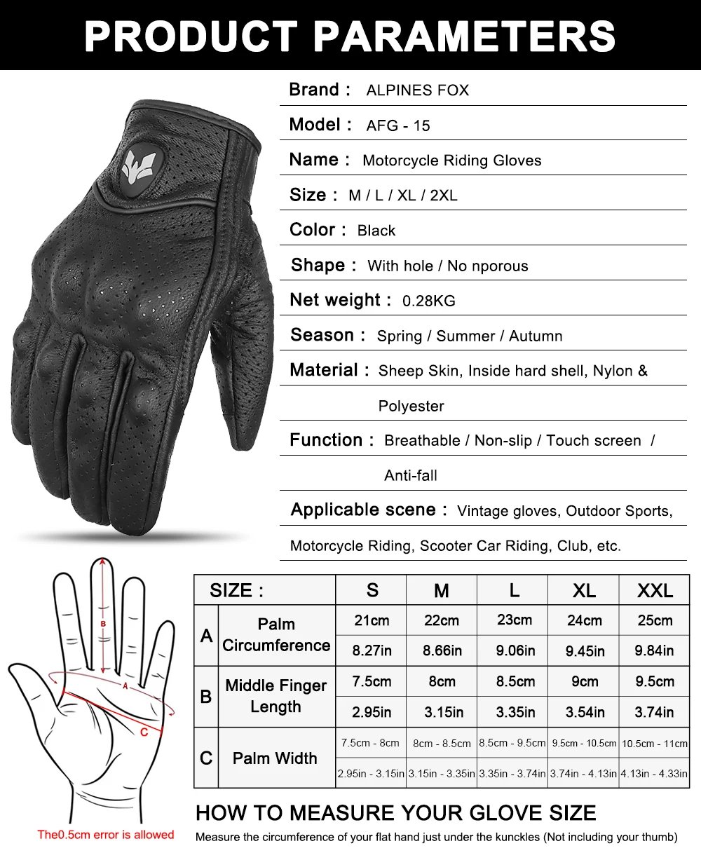 Vintage Genuine Leather Perforated Motorbike Gloves Men Women Retro Summer Breathable Motorcycle Motocross Racing Street Gloves