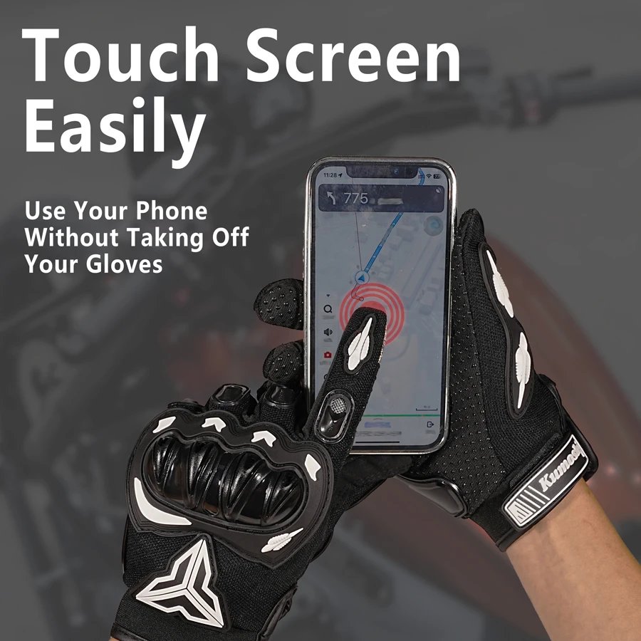 Summer Breathable Full-Finger Motorcycle Gloves Non-Slip Wear-Resistant Off-Road Motorcycle Gloves Touchscreen Motorcycle Gloves