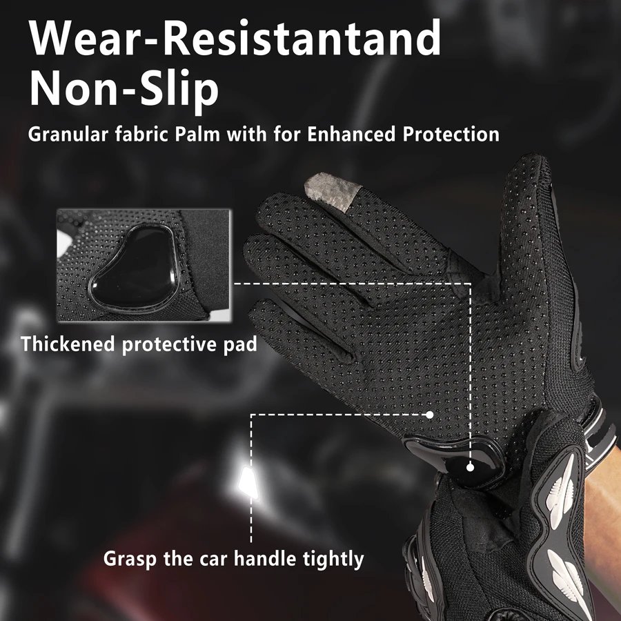 Summer Breathable Full-Finger Motorcycle Gloves Non-Slip Wear-Resistant Off-Road Motorcycle Gloves Touchscreen Motorcycle Gloves