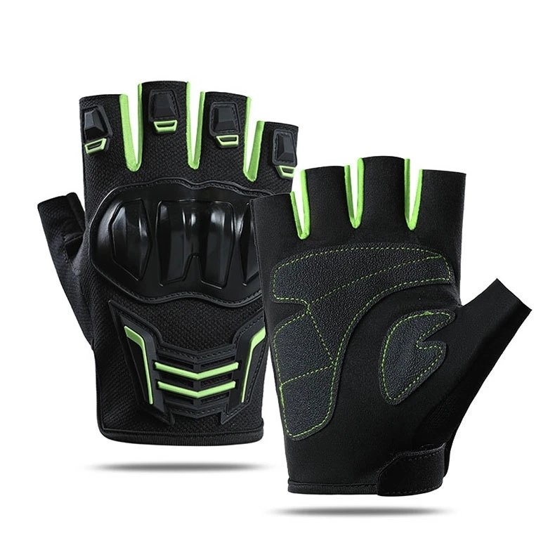 Motorcycle Gloves Men's Women Motorbike Riding Gloves Protective Gear Summer Half Finger Guantes Moto Black Protective Gear