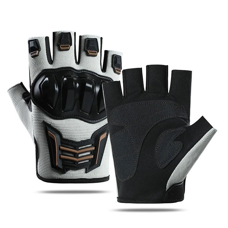 Motorcycle Gloves Men's Women Motorbike Riding Gloves Protective Gear Summer Half Finger Guantes Moto Black Protective Gear
