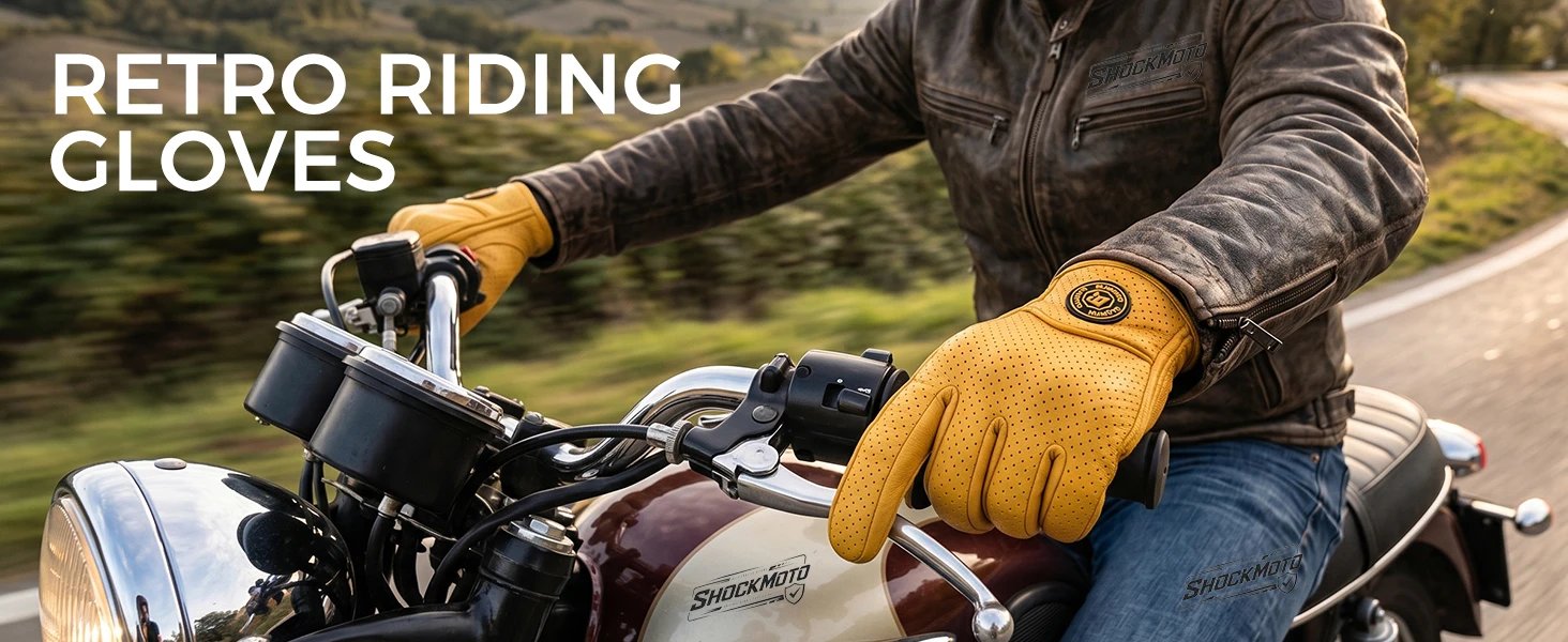 Classic Retro Leather Motorcycle Gloves Summer Wear-Resistant Anti-Slip Men Women Mountain Bike Moto Biker Bicycle Accessories Classic Retro Leather Motorcycle Gloves Summer Wear-Resistant Anti-Slip Men Women Mountain Bike Moto Biker Bicycle Accessories