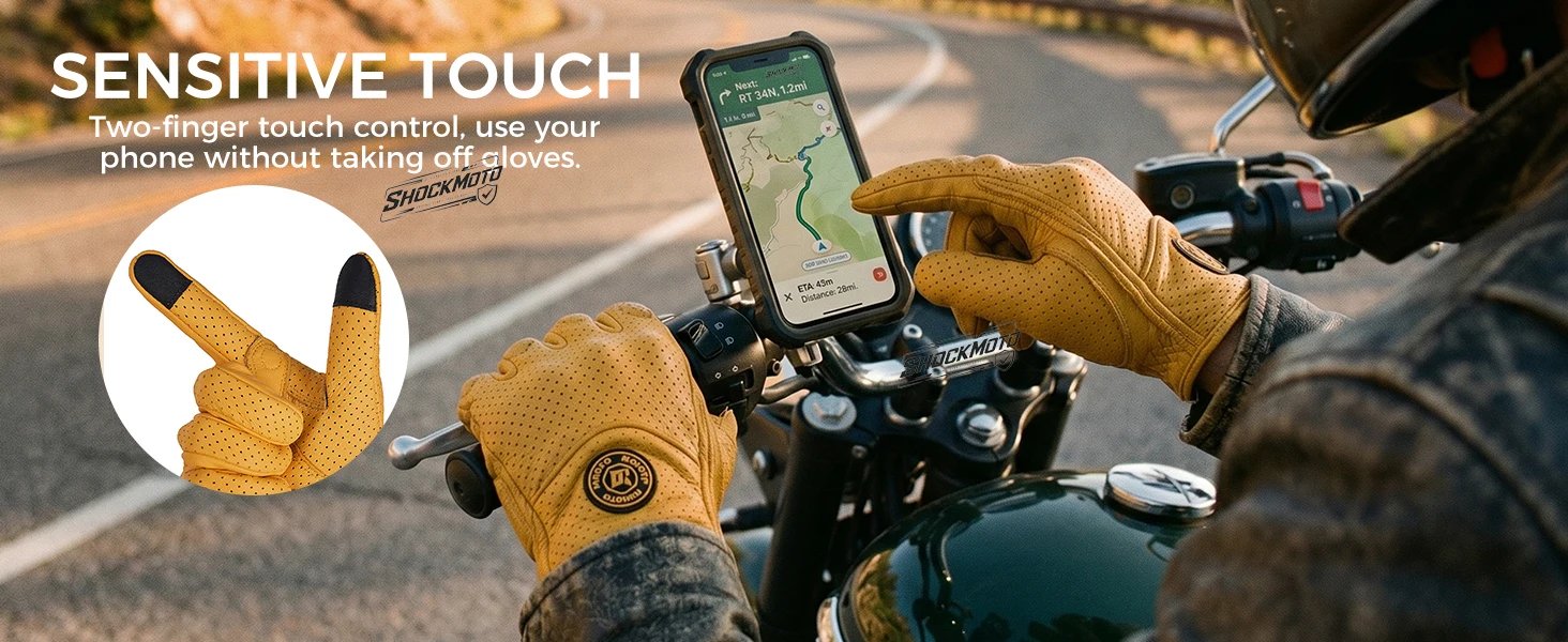 Classic Retro Leather Motorcycle Gloves Summer Wear-Resistant Anti-Slip Men Women Mountain Bike Moto Biker Bicycle Accessories Classic Retro Leather Motorcycle Gloves Summer Wear-Resistant Anti-Slip Men Women Mountain Bike Moto Biker Bicycle Accessories