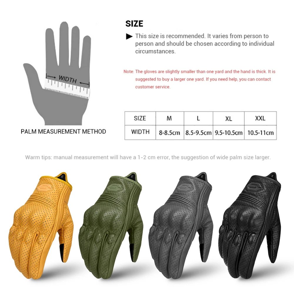 Leather Motorcycle Gloves Summer Breathable Mesh Moto Gloves Touch Function Motorbike Gloves Motocross Off-Road Racing Gloves