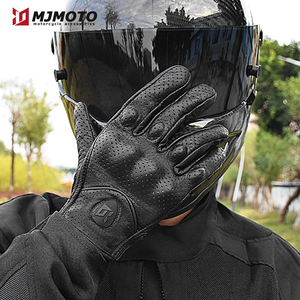 With CE Approved Summer Retro Perforated Leather Motorcycle Gloves Men Women Full Finger Motocross Dirt Biker Glove Guantes Moto With CE Approved Summer Retro Perforated Leather Motorcycle Gloves Men Women Full Finger Motocross Dirt Biker Glove Guantes Moto