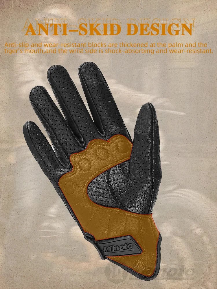 With CE Approved Summer Retro Perforated Leather Motorcycle Gloves Men Women Full Finger Motocross Dirt Biker Glove Guantes Moto With CE Approved Summer Retro Perforated Leather Motorcycle Gloves Men Women Full Finger Motocross Dirt Biker Glove Guantes Moto