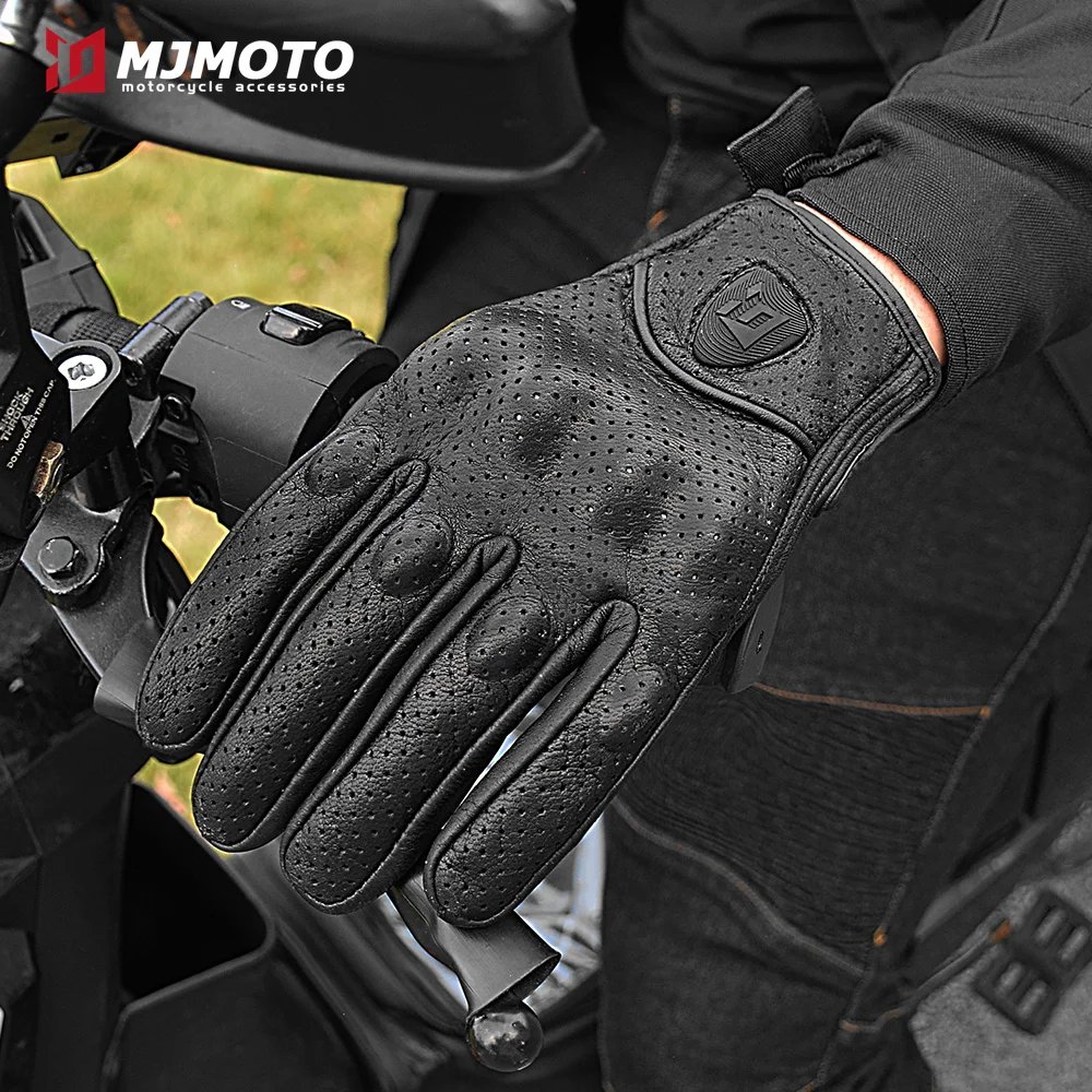 With CE Approved Summer Retro Perforated Leather Motorcycle Gloves Men Women Full Finger Motocross Dirt Biker Glove Guantes Moto With CE Approved Summer Retro Perforated Leather Motorcycle Gloves Men Women Full Finger Motocross Dirt Biker Glove Guantes Moto