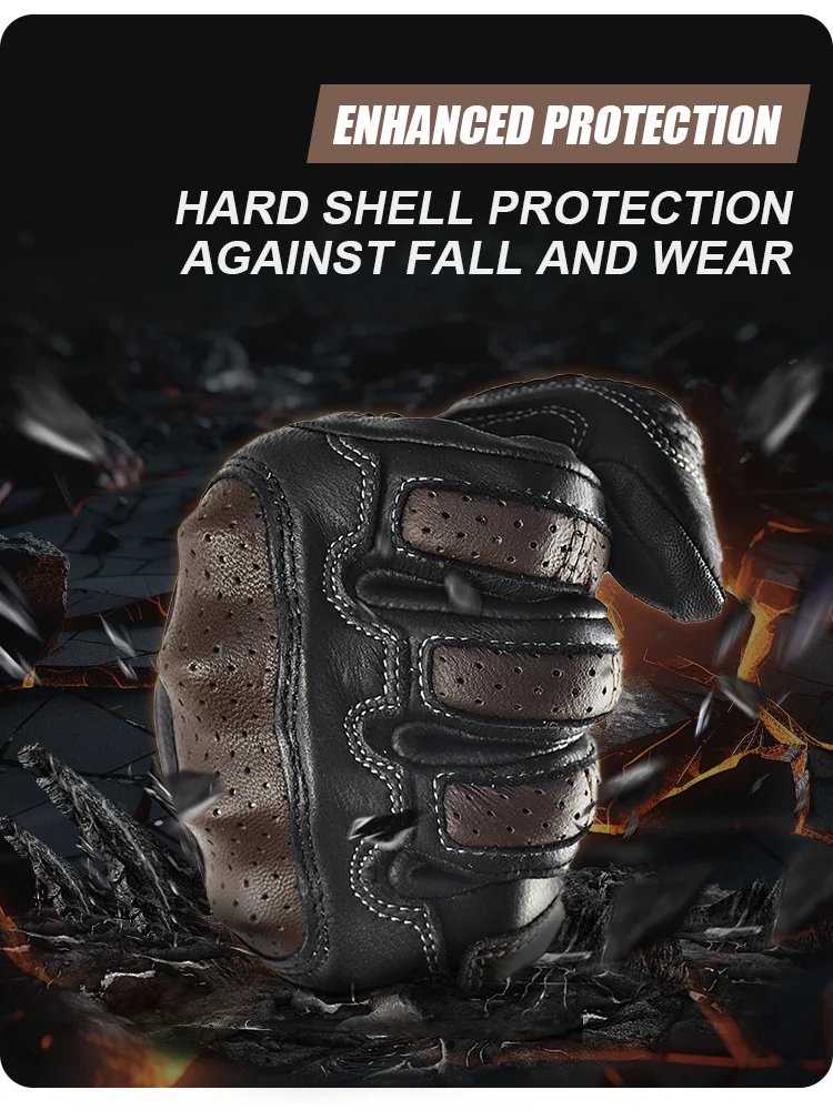 With CE Approved Summer Retro Perforated Leather Motorcycle Gloves Men Women Full Finger Motocross Dirt Biker Glove Guantes Moto With CE Approved Summer Retro Perforated Leather Motorcycle Gloves Men Women Full Finger Motocross Dirt Biker Glove Guantes Moto