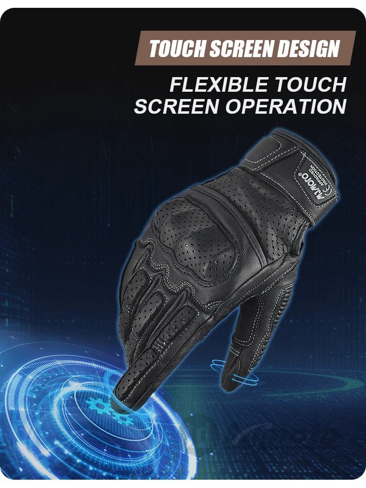 With CE Approved Summer Retro Perforated Leather Motorcycle Gloves Men Women Full Finger Motocross Dirt Biker Glove Guantes Moto With CE Approved Summer Retro Perforated Leather Motorcycle Gloves Men Women Full Finger Motocross Dirt Biker Glove Guantes Moto