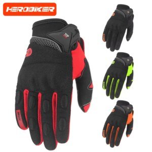 Breathable Motorcycle Gloves Summer Riding Gloves Hard Knuckle Touchscreen Motorbike Gloves For Dirt Bike Moto Full Finger Glove