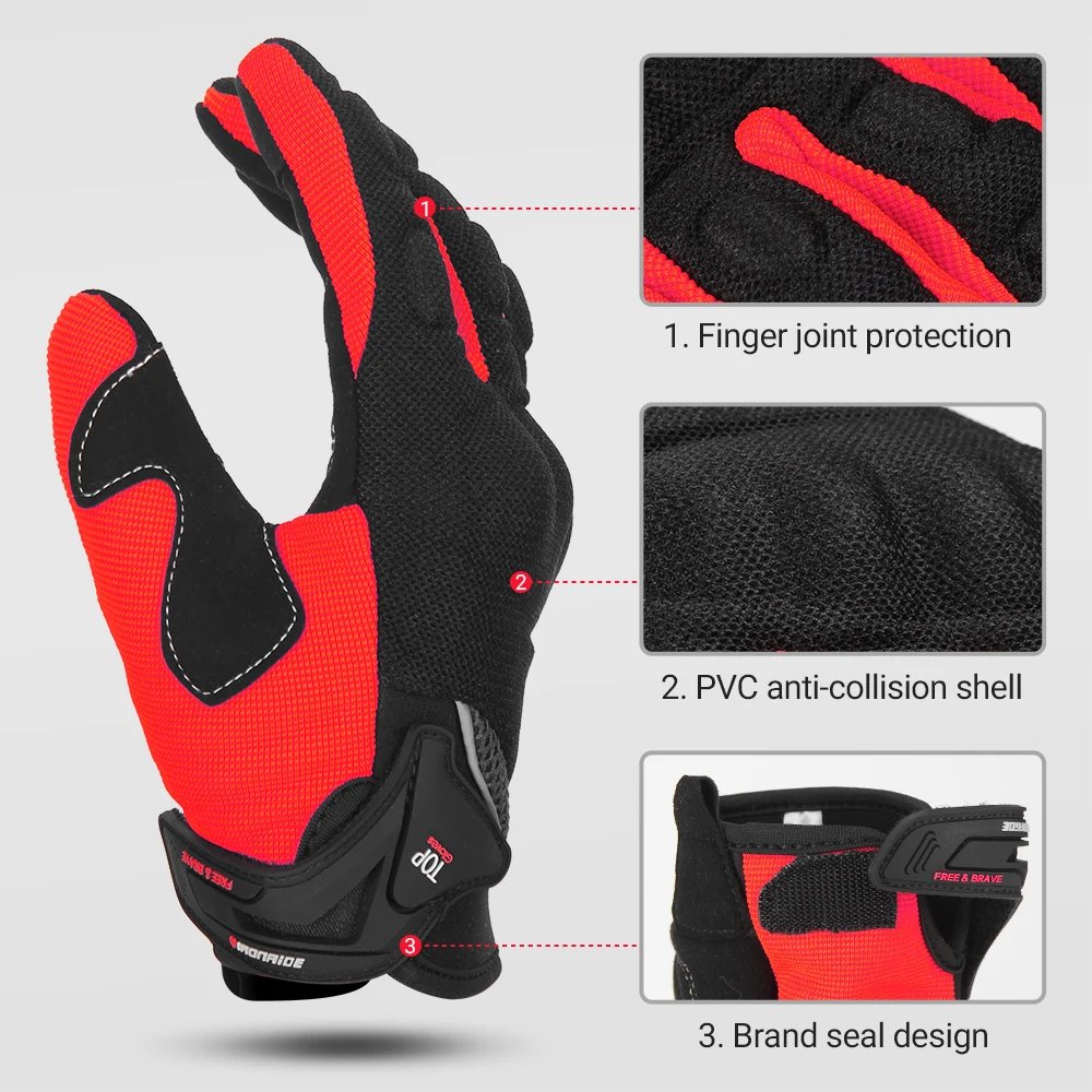 Breathable Motorcycle Gloves Summer Riding Gloves Hard Knuckle Touchscreen Motorbike Gloves For Dirt Bike Moto Full Finger Glove
