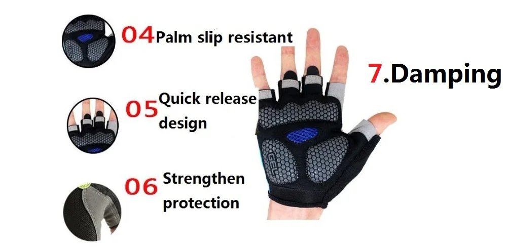 Motorcycle Anti Slip Shock Breathable Half Finger Gloves Cycling Gloves Breathable Fitness Exercise Sports Camping hiking gloves