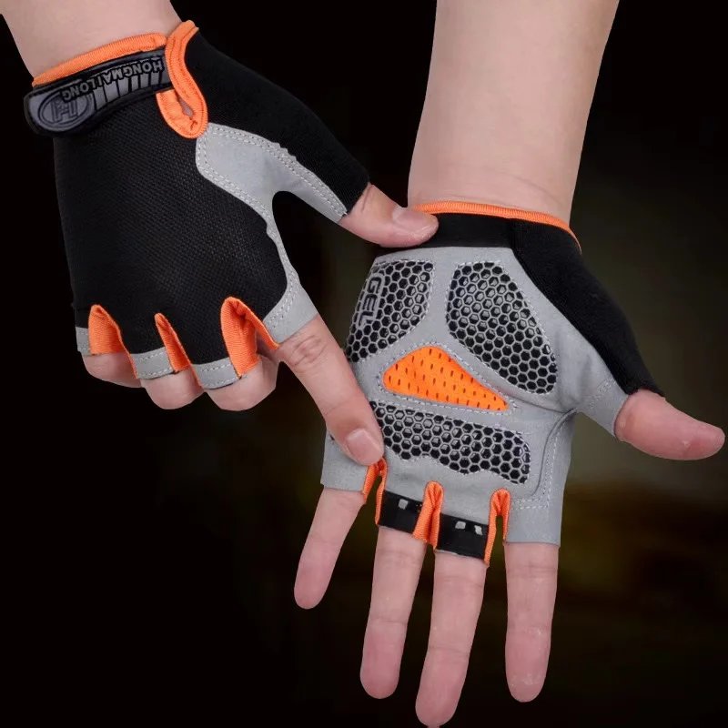 Motorcycle Anti Slip Shock Breathable Half Finger Gloves Cycling Gloves Breathable Fitness Exercise Sports Camping hiking gloves