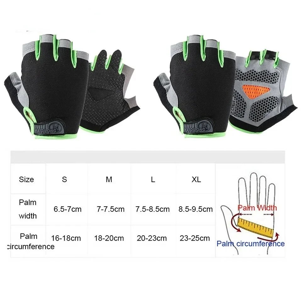 Motorcycle Anti Slip Shock Breathable Half Finger Gloves Cycling Gloves Breathable Fitness Exercise Sports Camping hiking gloves