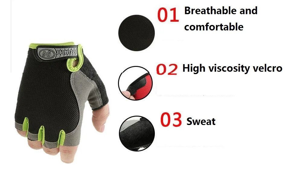 Motorcycle Anti Slip Shock Breathable Half Finger Gloves Cycling Gloves Breathable Fitness Exercise Sports Camping hiking gloves