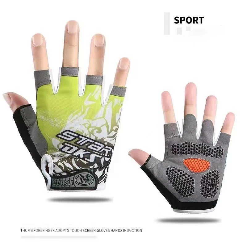 Motorcycle Anti Slip Shock Breathable Half Finger Gloves Cycling Gloves Breathable Fitness Exercise Sports Camping hiking gloves