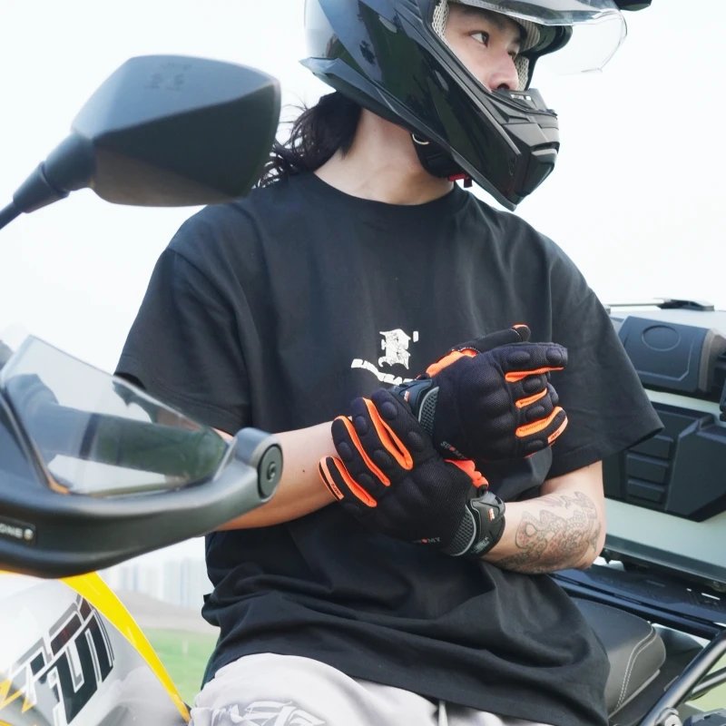 SUOMY Breathable Racing Gloves Motorcycle Full Finger Gloves Motocross Motorbike Breath Mesh Touch Screen Racing Cycling Gloves