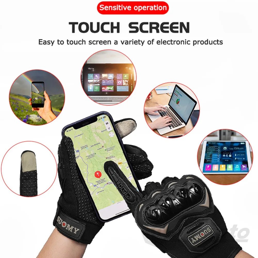 Suomy Motorcycle Gloves Touch Screen Breathable Racing Gloves Summer Mesh for Men Women Motard
