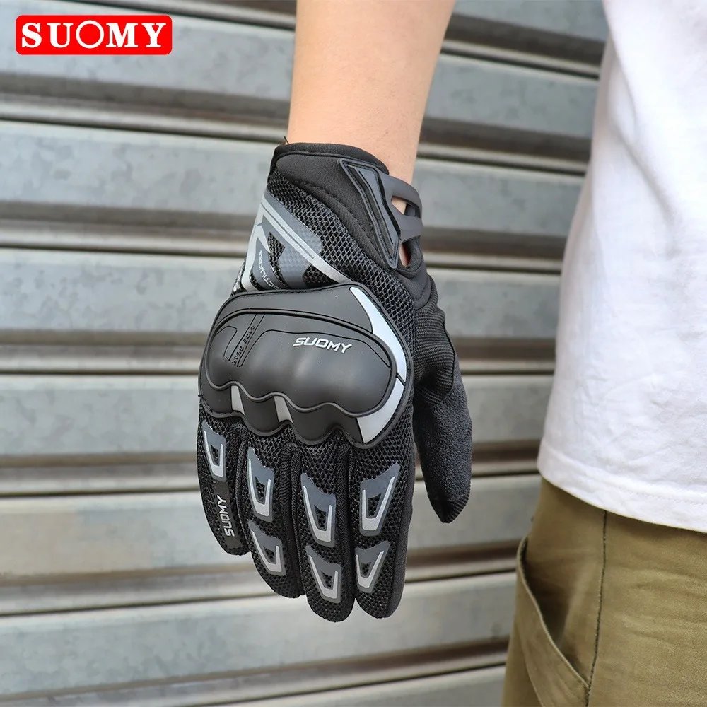 Suomy Motorcycle Gloves Touch Screen Breathable Racing Gloves Summer Mesh for Men Women Motard