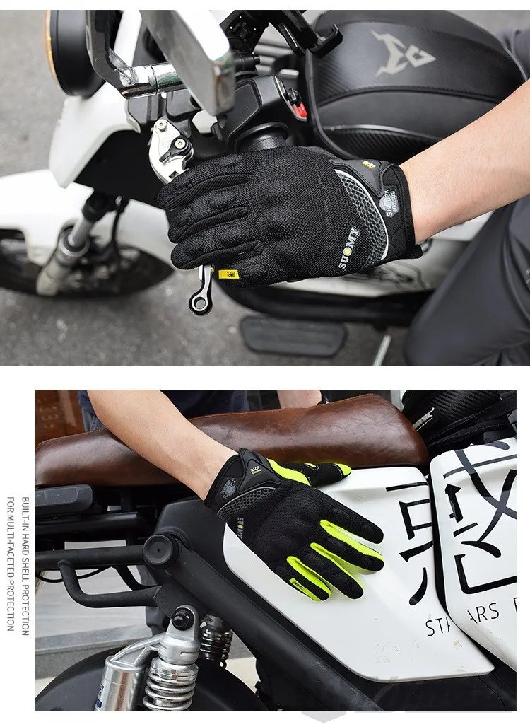 Suomy Motorcycle Gloves Touch Screen Breathable Racing Gloves Summer Mesh for Men Women Motard