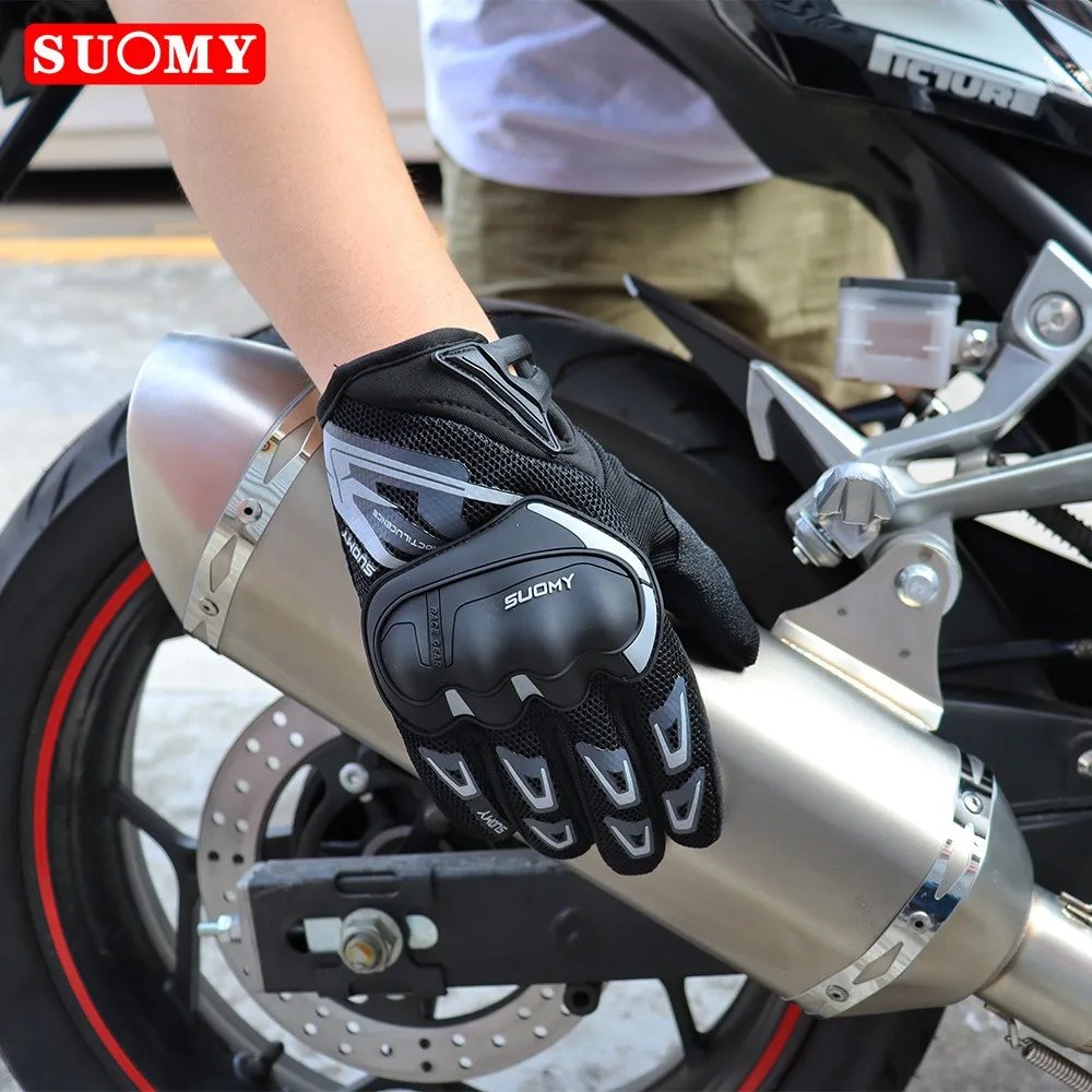 Suomy Motorcycle Gloves Touch Screen Breathable Racing Gloves Summer Mesh for Men Women Motard